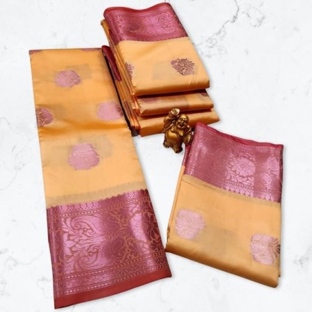 Pink Jari Soft Silk Saree - SS0015
