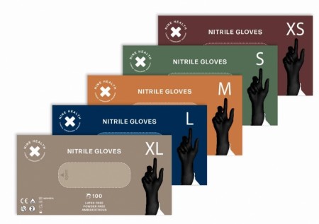 Nitrile Gloves, Black - Box(100pcs)